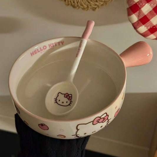 Sanrio Hello Kitty Ceramic Soup Bowl with Handle
