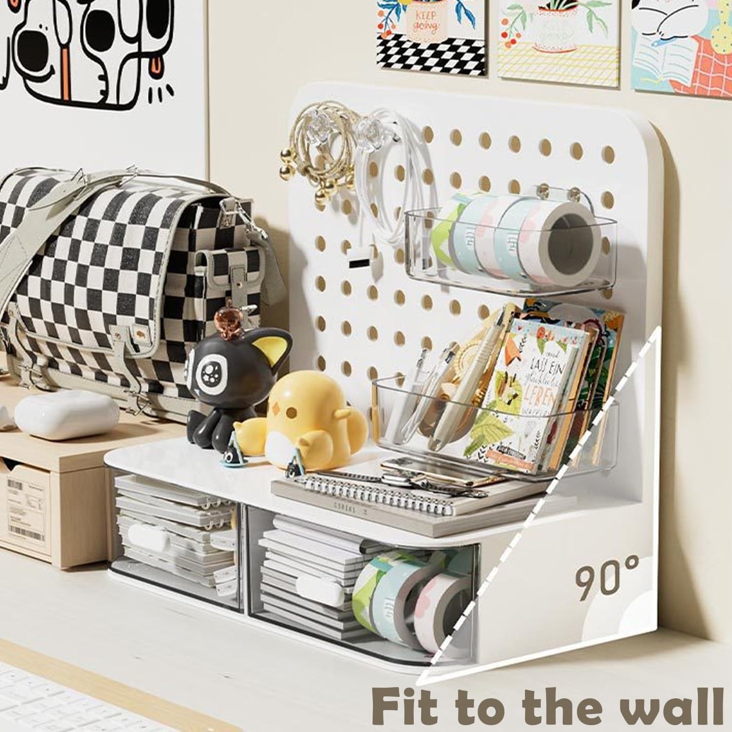 Perforated Board Desk Organizer