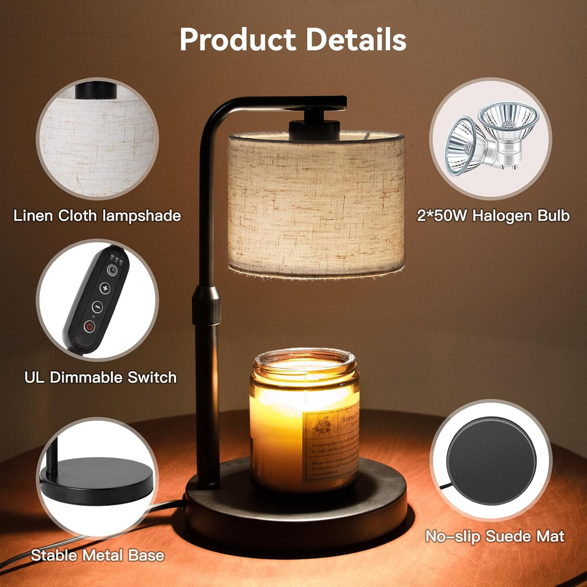 Candle Warmer Lamp with Timer - Adjustable