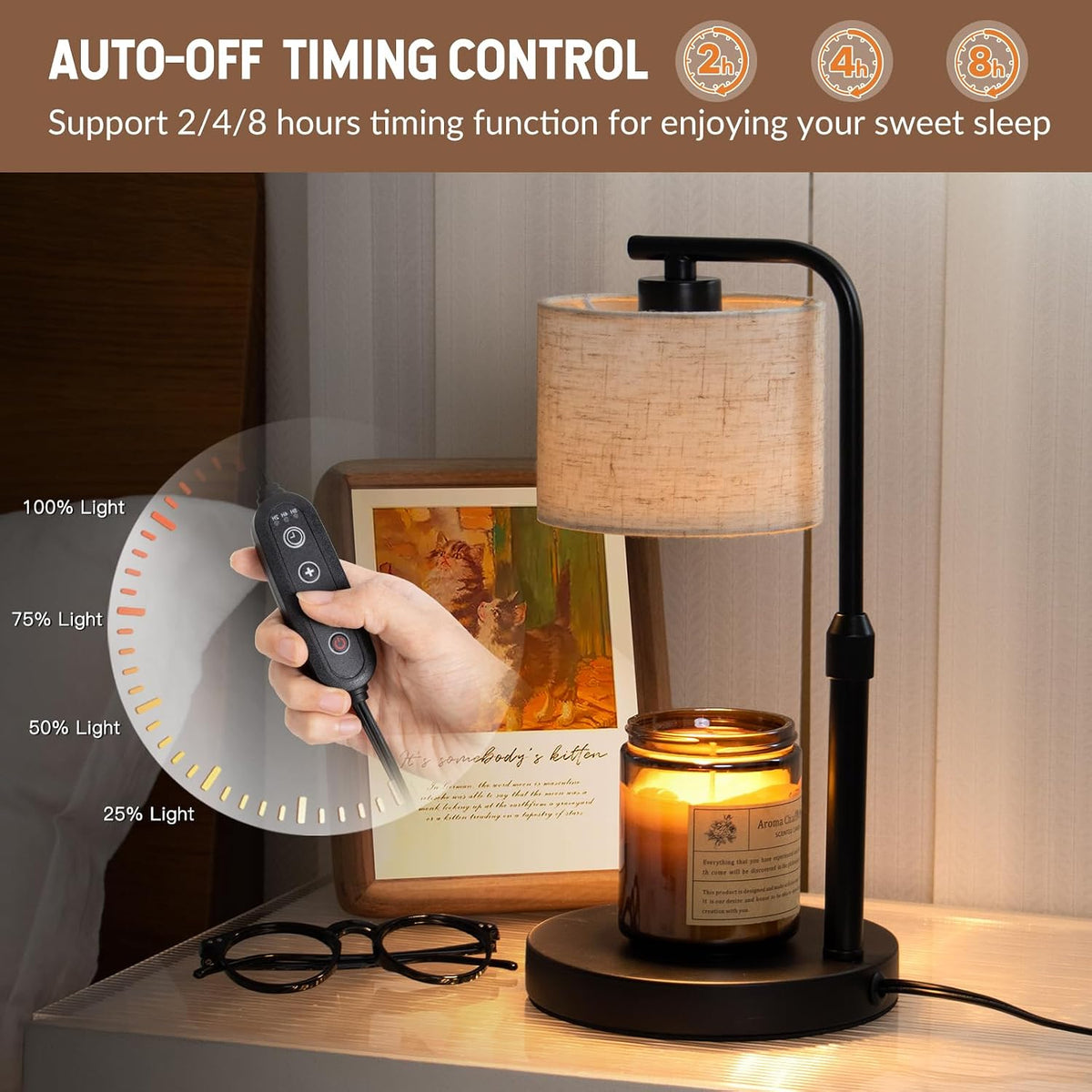 Candle Warmer Lamp with Timer - Adjustable