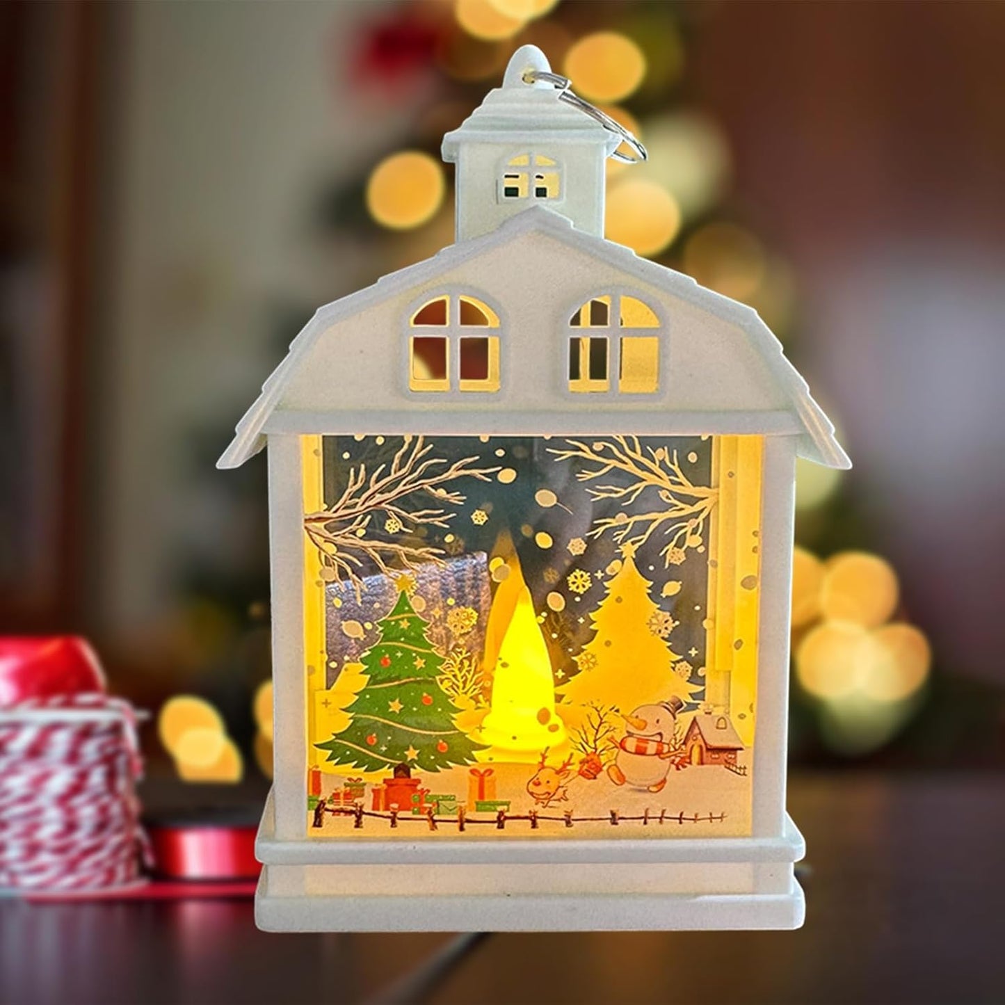 Vintage Christmas Lantern with LED Candle/Lamp