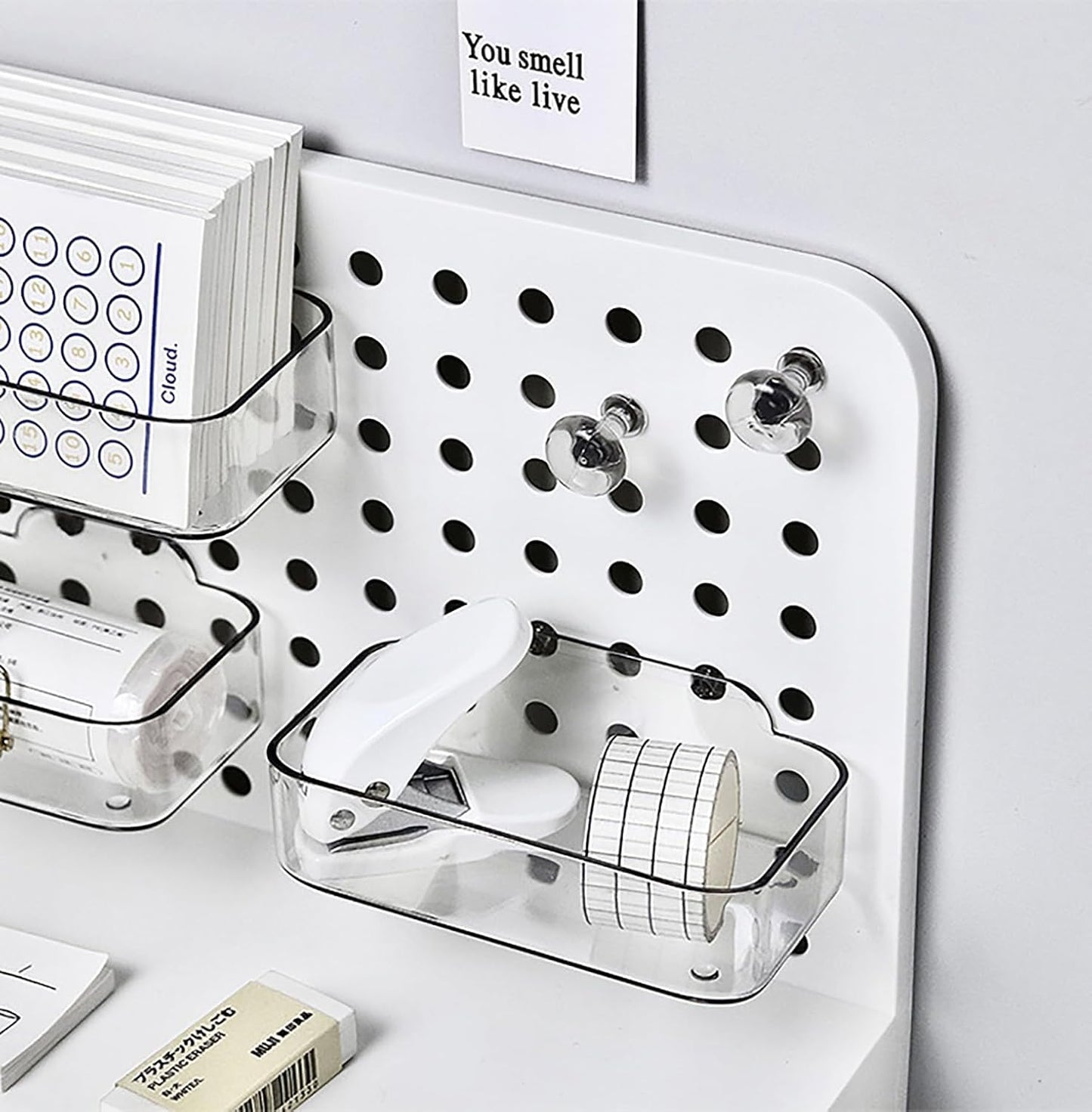 Perforated Board Desk Organizer