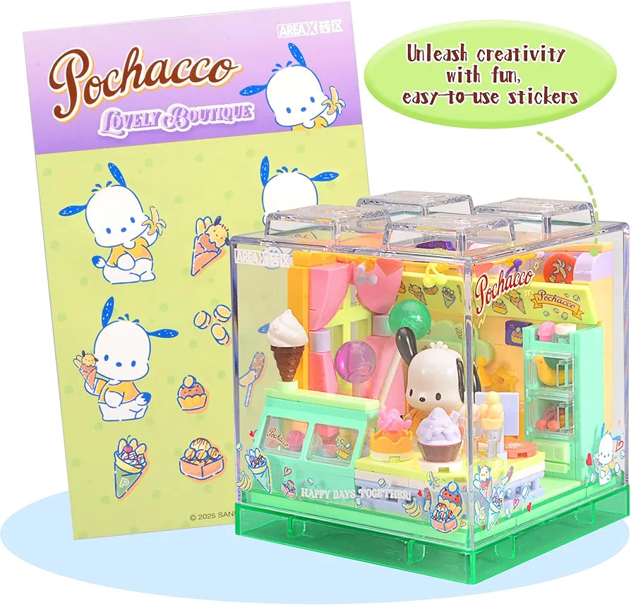 Sanrio Pochacco Ice Cream Shop Building Block Set