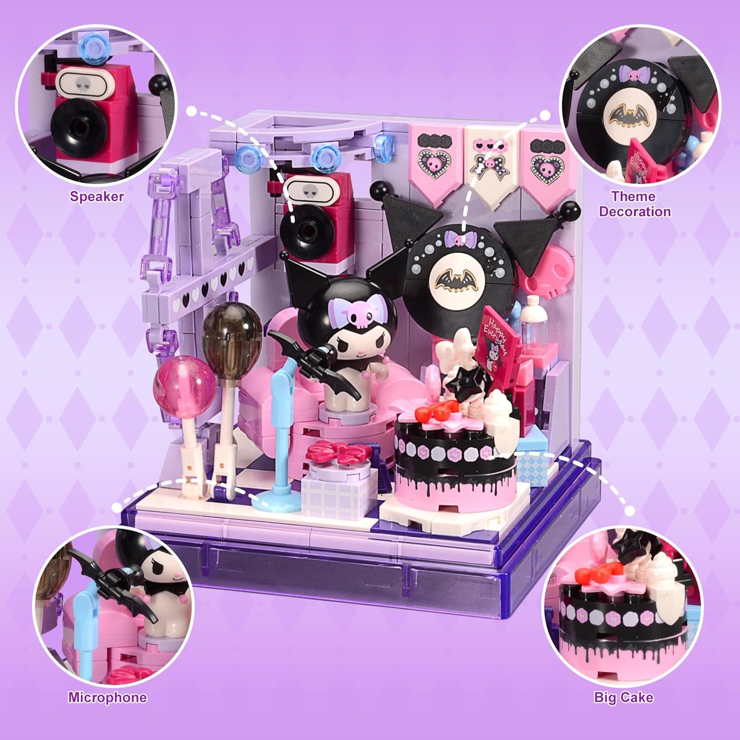 Sanrio Kuromi Party Night Miniature Boutique Building Block Set