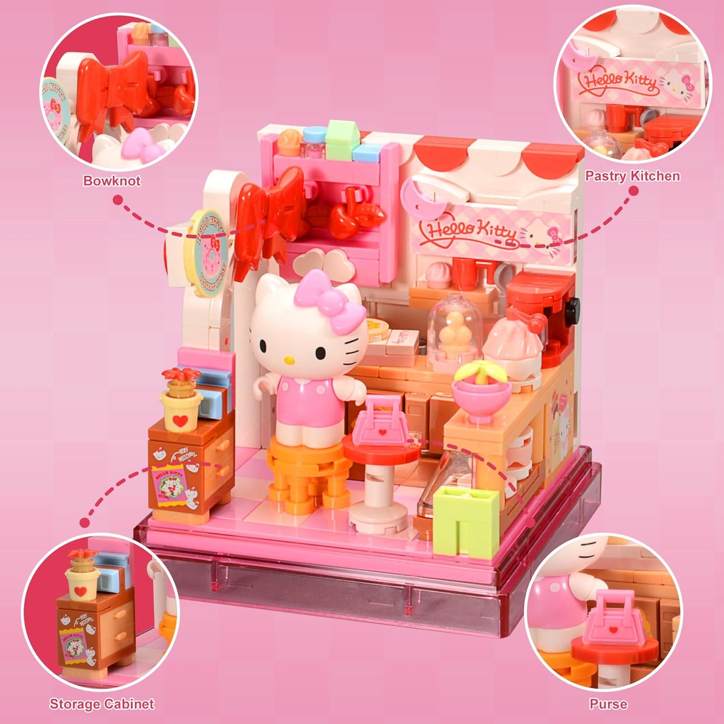 Hello Kitty Lovely Boutique Cake Shop Miniature Building Block Set