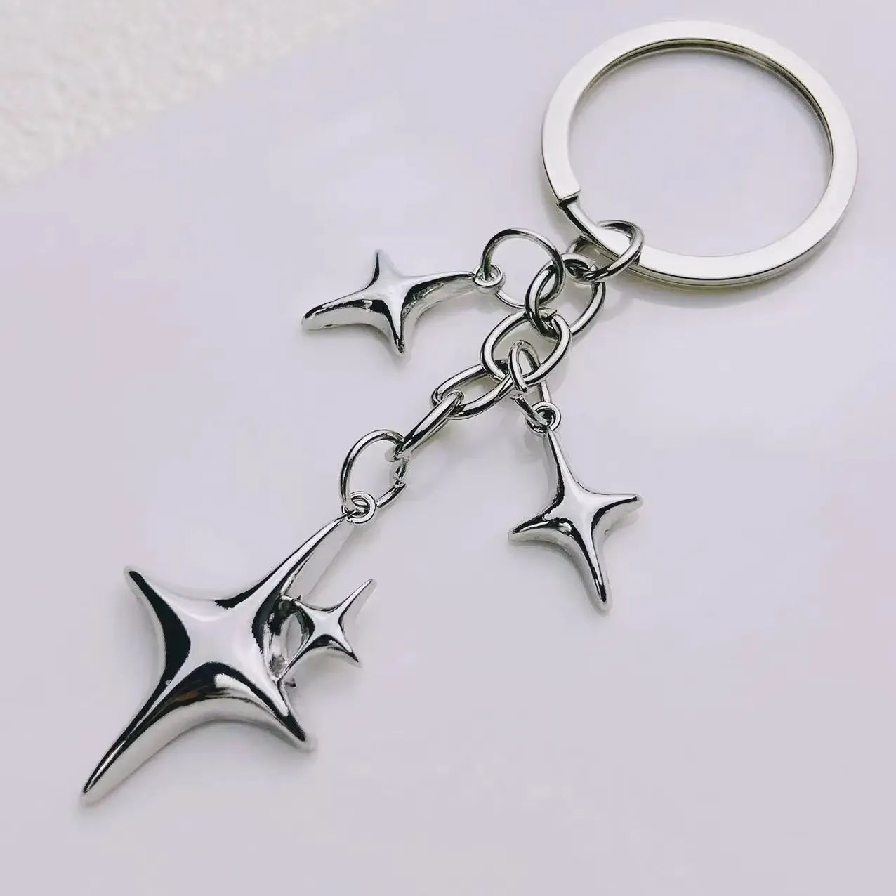 Kawaii Star Moon Metal Keychain