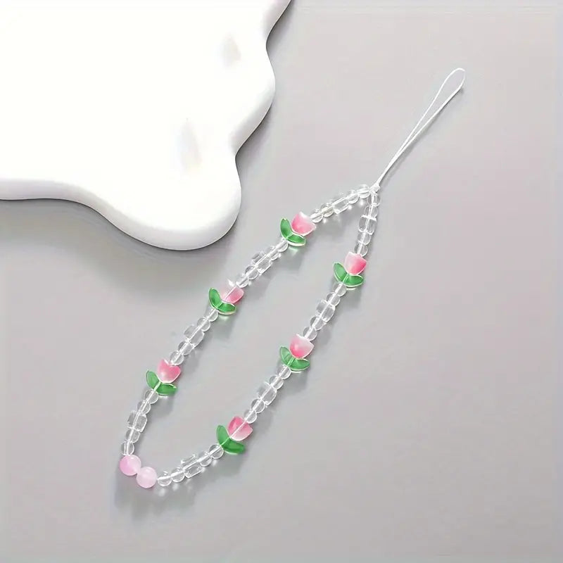 Tulip Beaded Lanyard