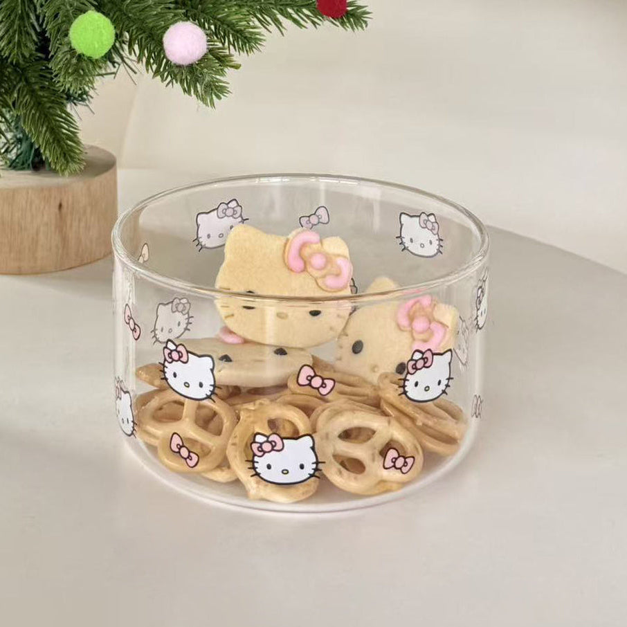 Kitty Glass Snacks Cup - Pink Bow