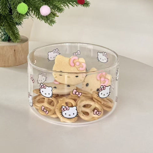 Kitty Glass Snacks Cup - Pink Bow