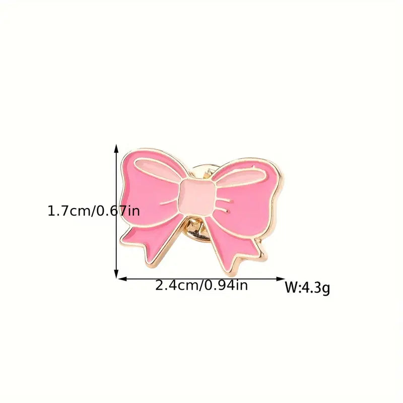 Charming Pink Bow Brooch Pin