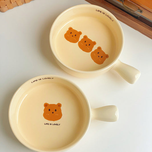 Kawaii Bear Life is Lovely Breakfast Bowl - Single Face Bear Bowl - Clearance Piece