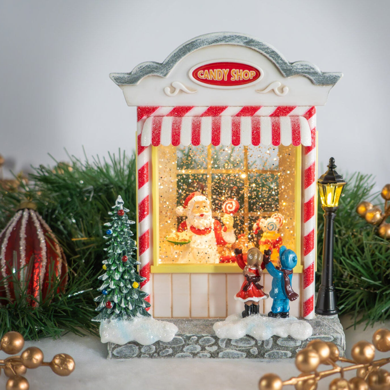 Santa White Candy Shop Lamp - With Music