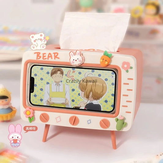 Kawaii TV Tissue Box Phone Holder