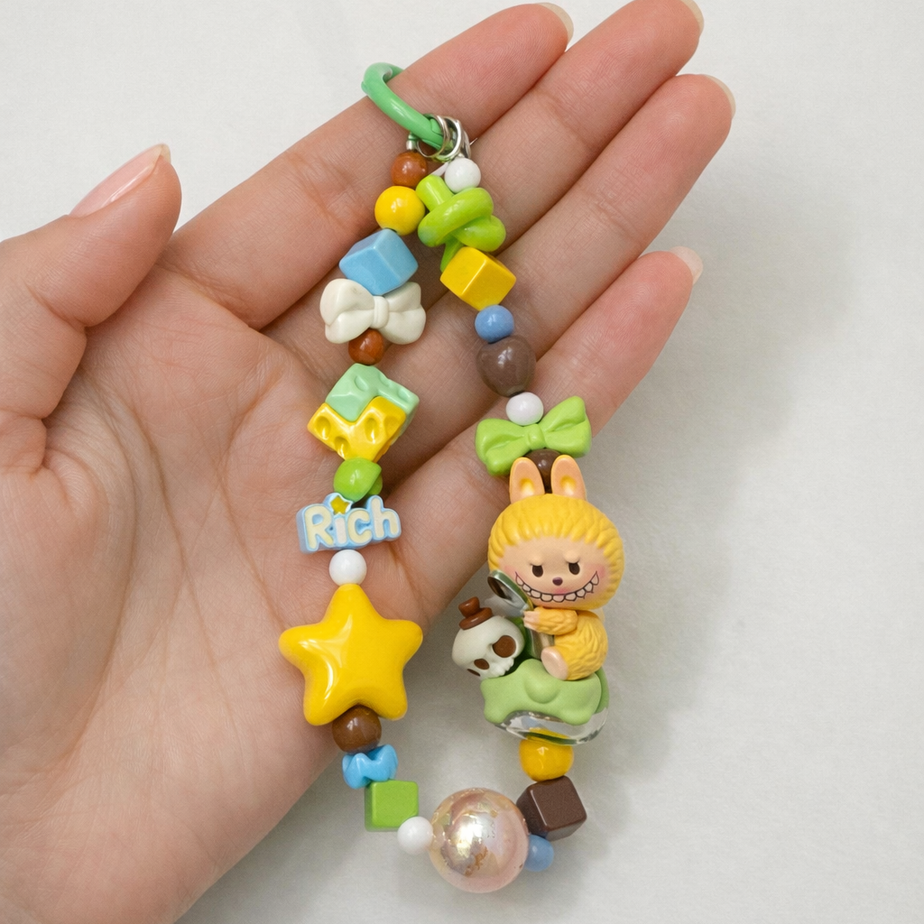 Popmart Labubu The Monster Popbean IceCream Series Charm - Handmade Charm Key/Phone Chain - Official Charm