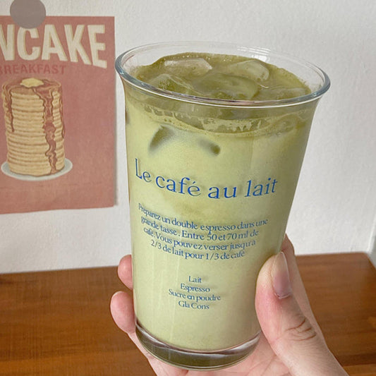 Japanese Latte Glass Tumbler - Blue