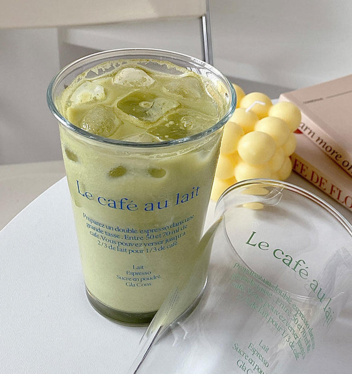 Japanese Latte Glass Tumbler - Blue