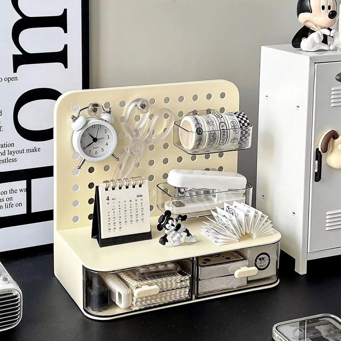 Perforated Board Desk Organizer