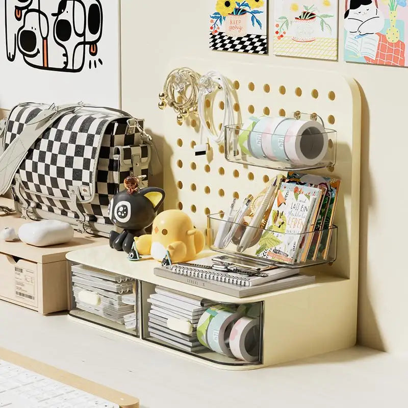 Perforated Board Desk Organizer