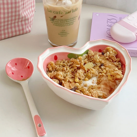 Pinterest Ceramic Heart Shaped Strawberry Meal Set (Set of 3)