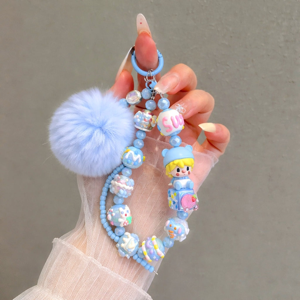 PopMart X PopBean - Blue Sweet Bean Figure - Handmade Charm Key/Phone Chain – Official Charm
