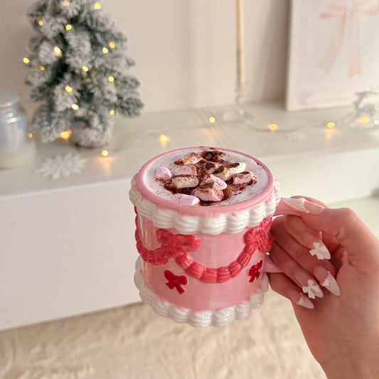 Pinterest Handpainted Coquette Cake Ceramic Mug