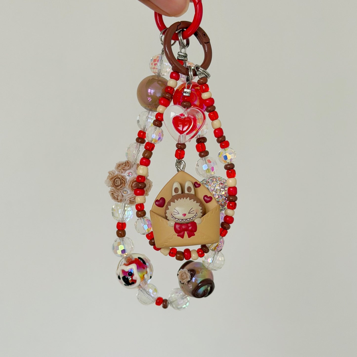 POPMART POPBEAN Labubu Sweet Surprise-Love Letter Handmade Charm Key/Phone Chain - Official Charm