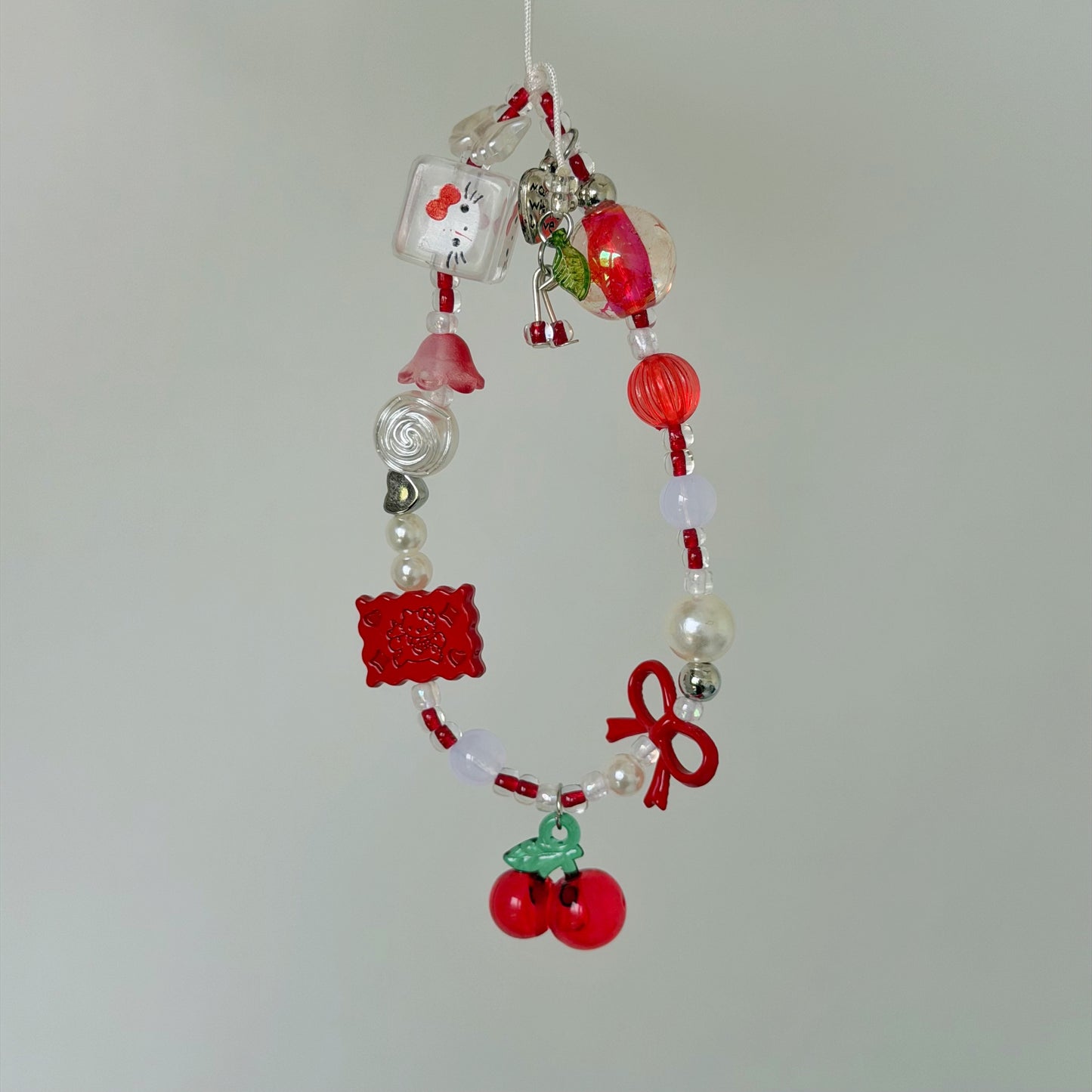 Cute Red Hello Kitty Phone Charm/Keychain
