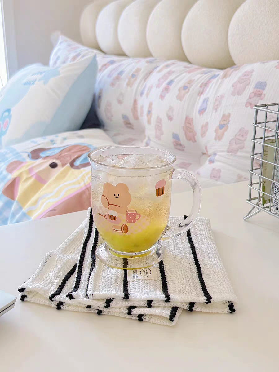 Pinterest Kawaii Bear Latte Glass Cup