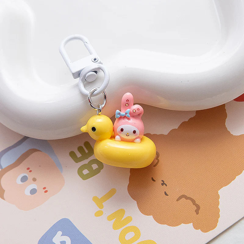 Sanrio Characters Duck Swimming Ring Charms