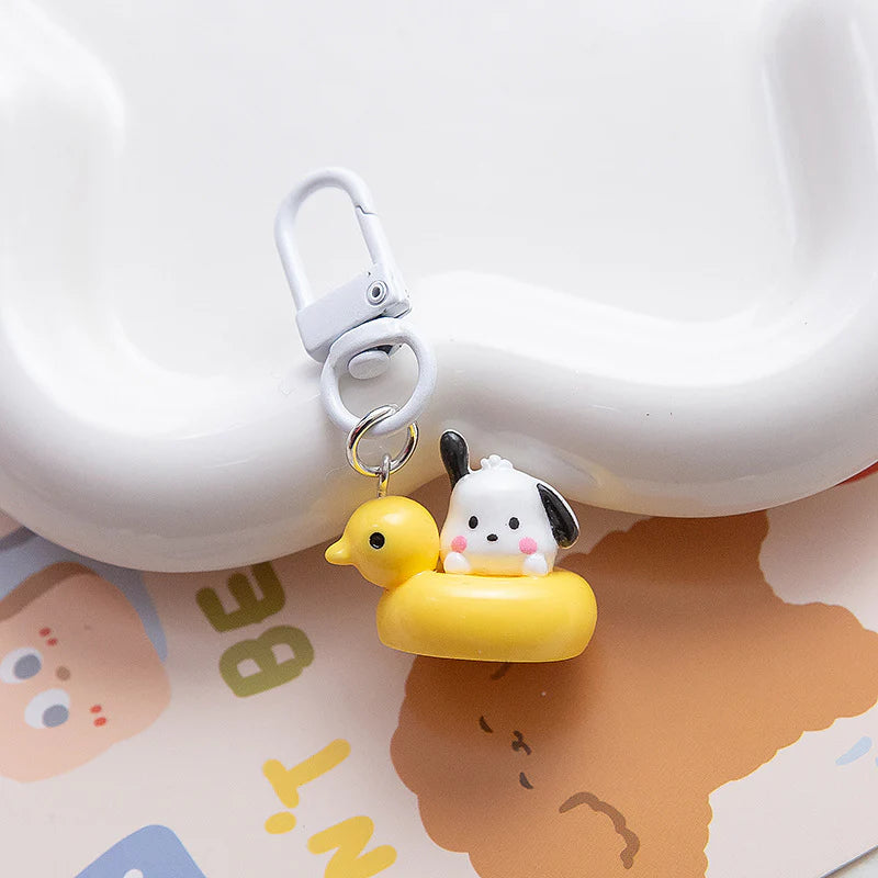 Sanrio Characters Duck Swimming Ring Charms