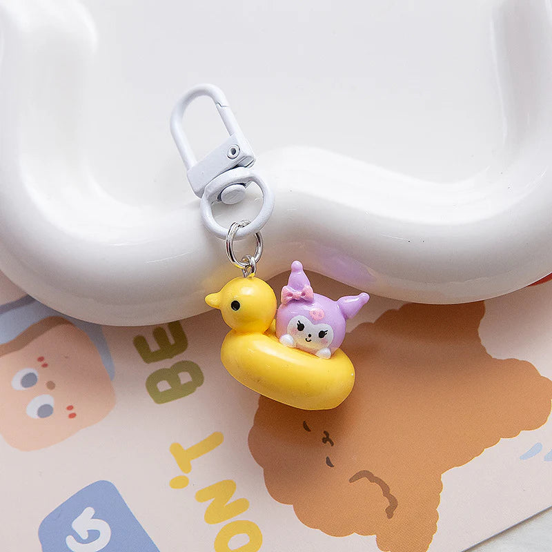 Sanrio Characters Duck Swimming Ring Charms