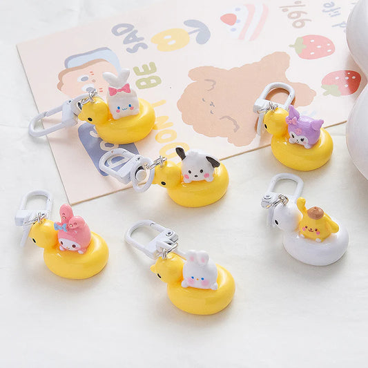 Sanrio Characters Duck Swimming Ring Charms