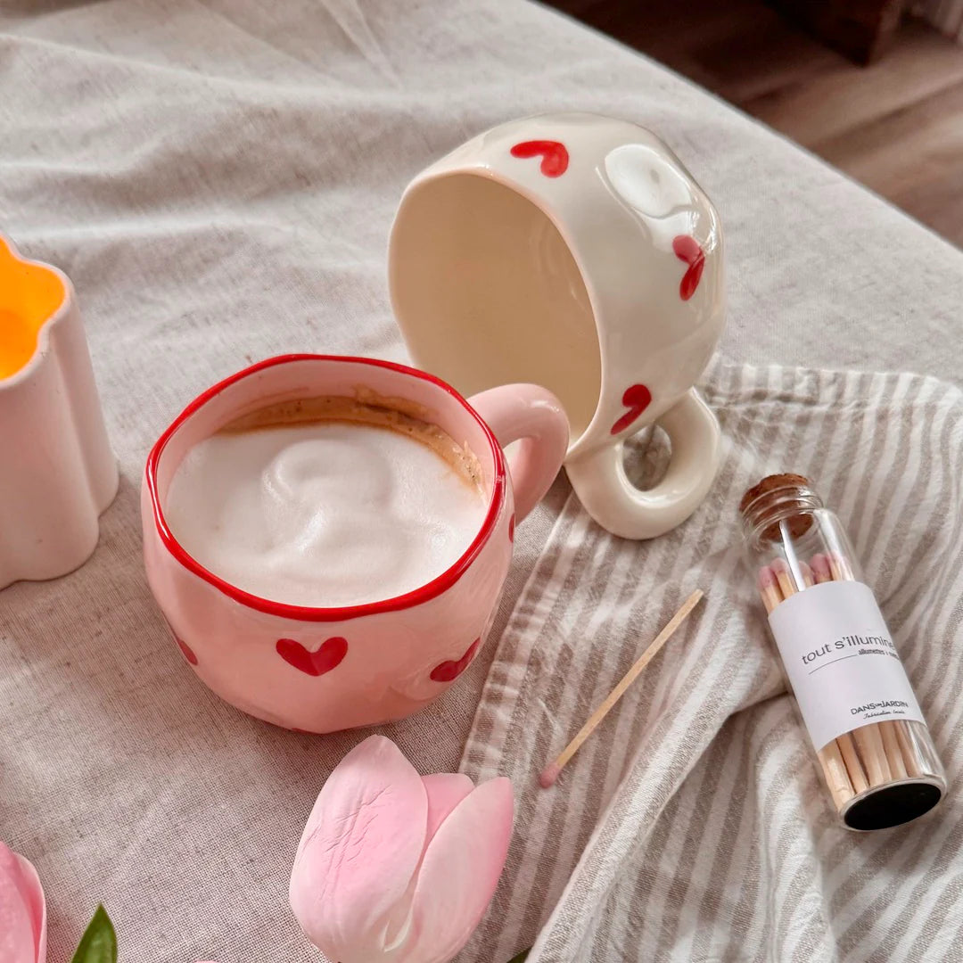 Pink Heart Cup and Set