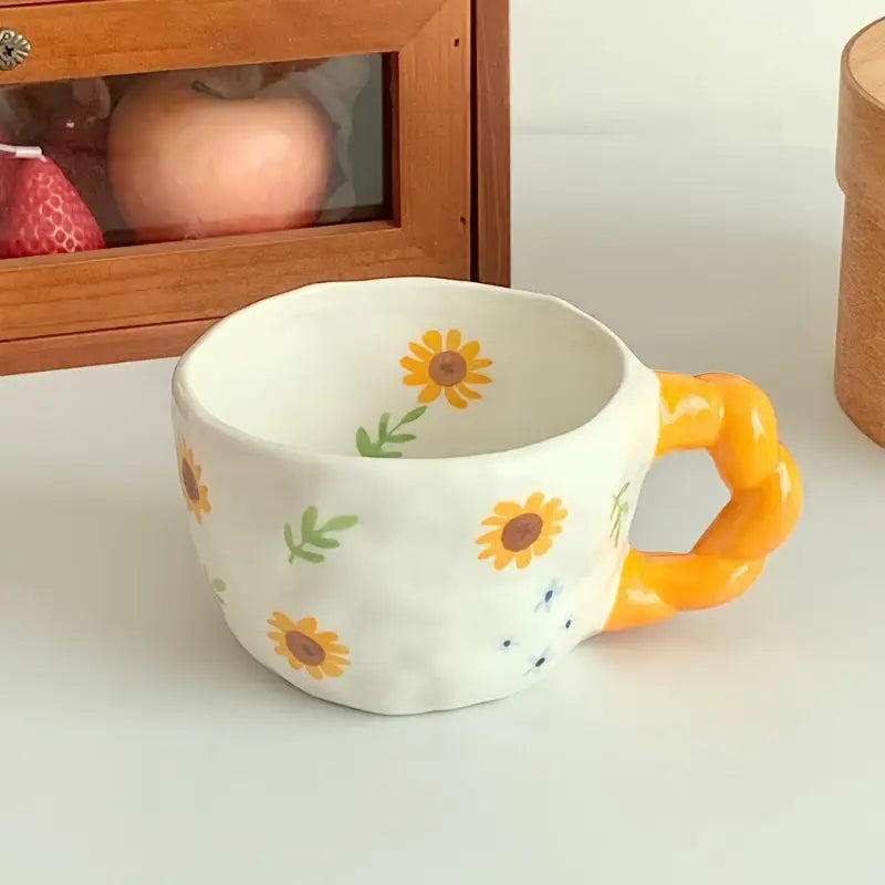 Hand Painted Floral Pinterest Mug