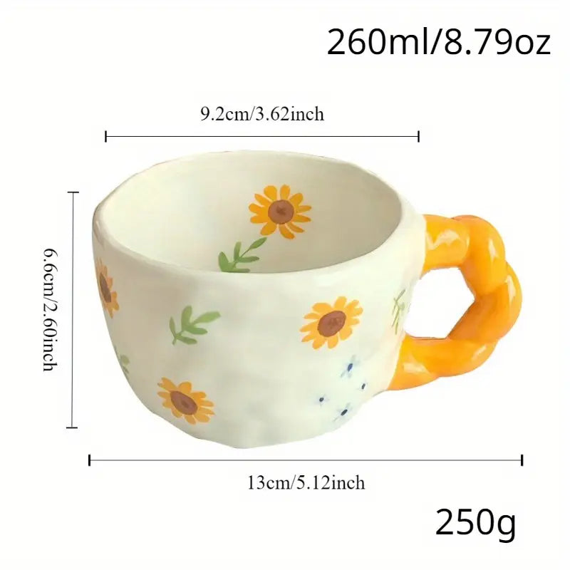 Hand Painted Floral Pinterest Mug