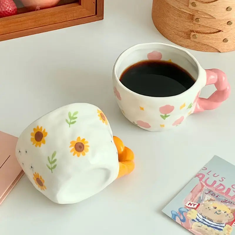 Hand Painted Floral Pinterest Mug