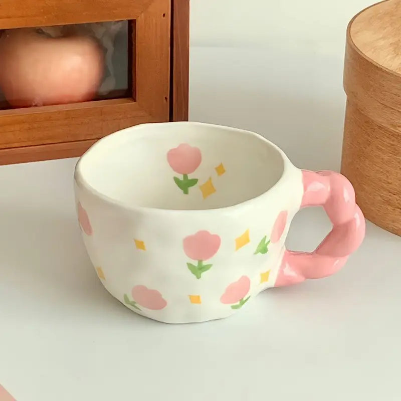 Hand Painted Floral Pinterest Mug