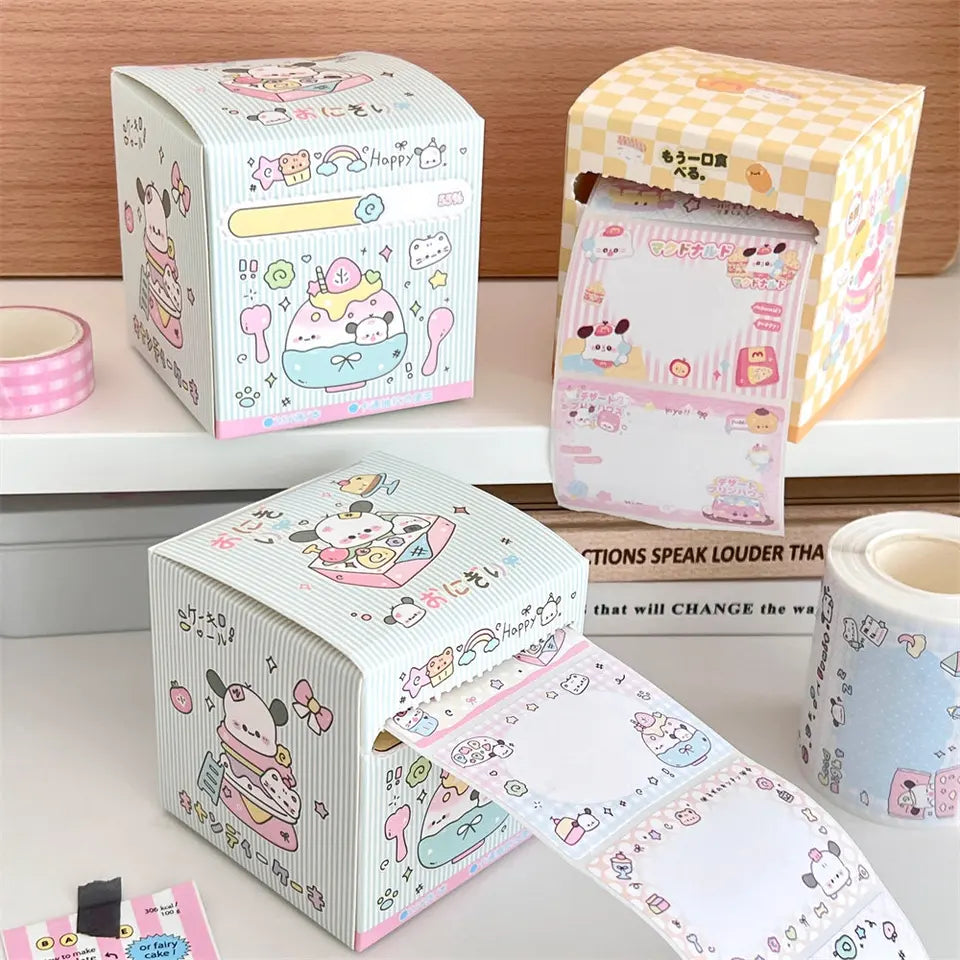 Pastel Memo/Sticky Note Paper Roll Box