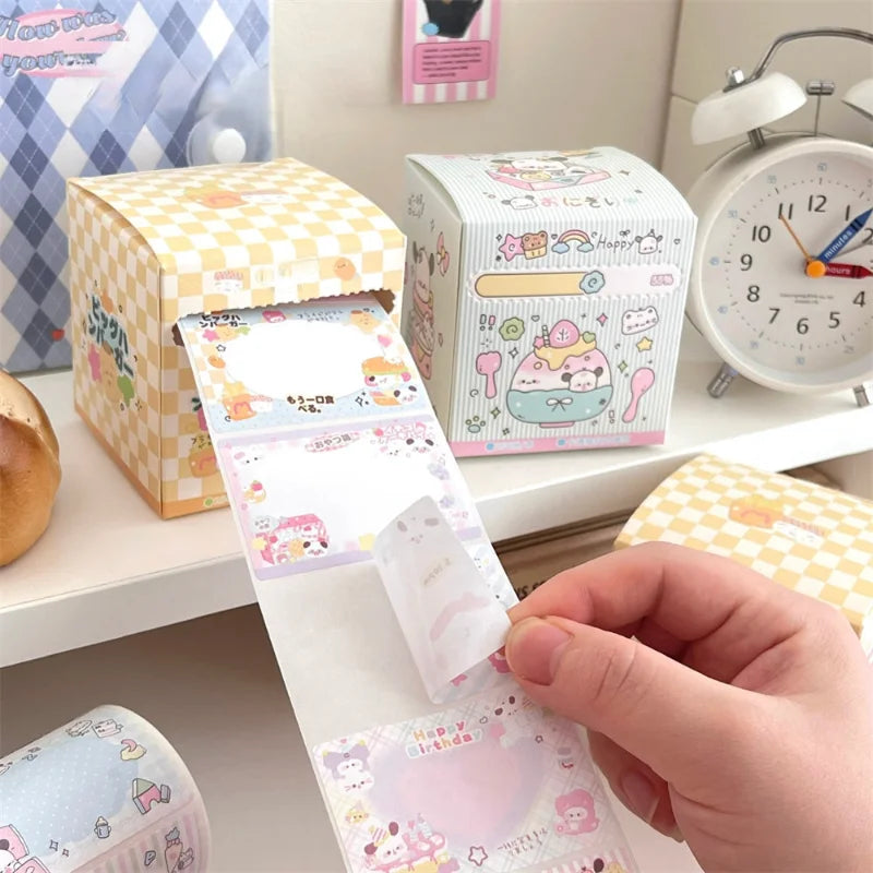 Pastel Memo/Sticky Note Paper Roll Box
