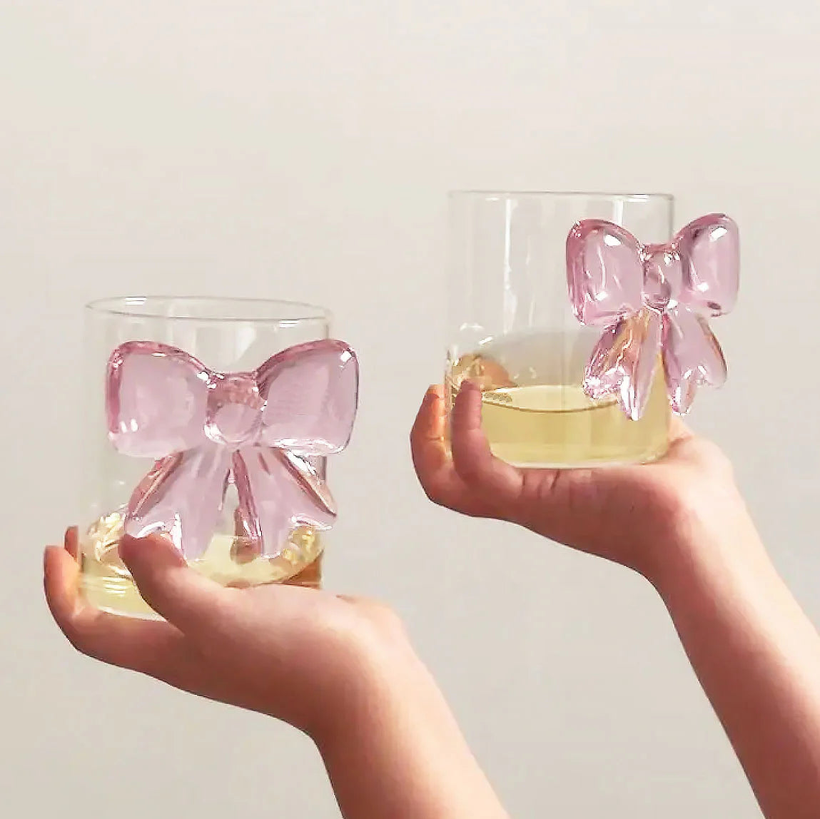 Pink Bow Glassware