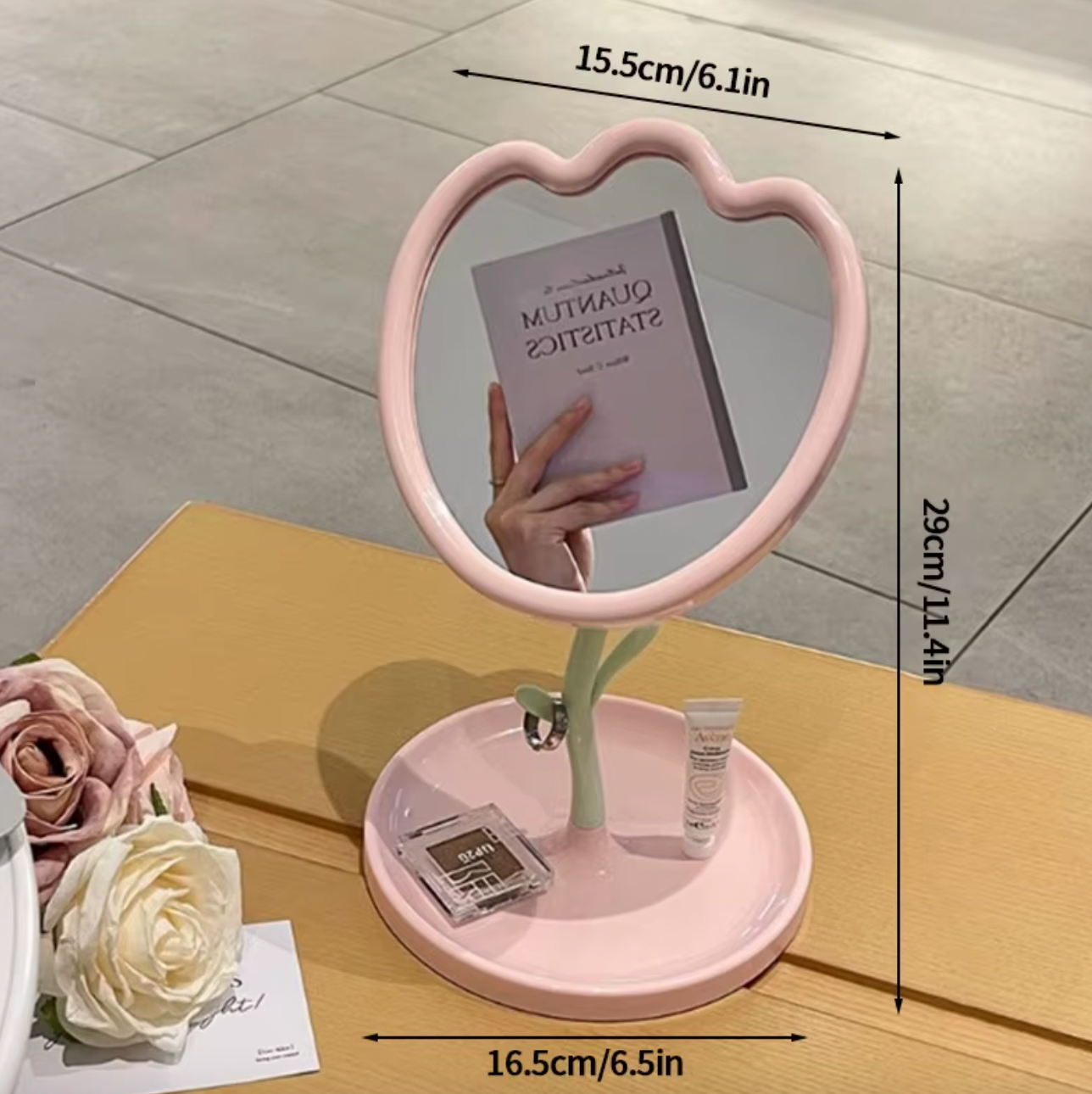 Cute Tulip Shaped Portable Stand Mirror