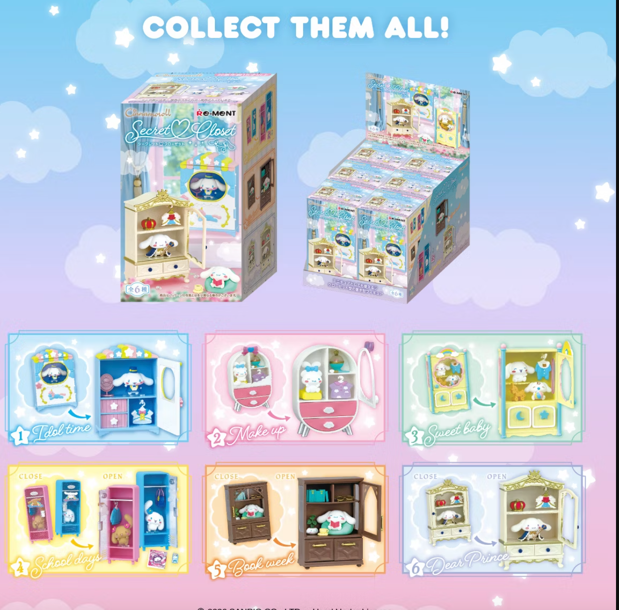 Hello Kitty And Friends Blind Box Mini Figures (Cinnamoroll Secret Closet)