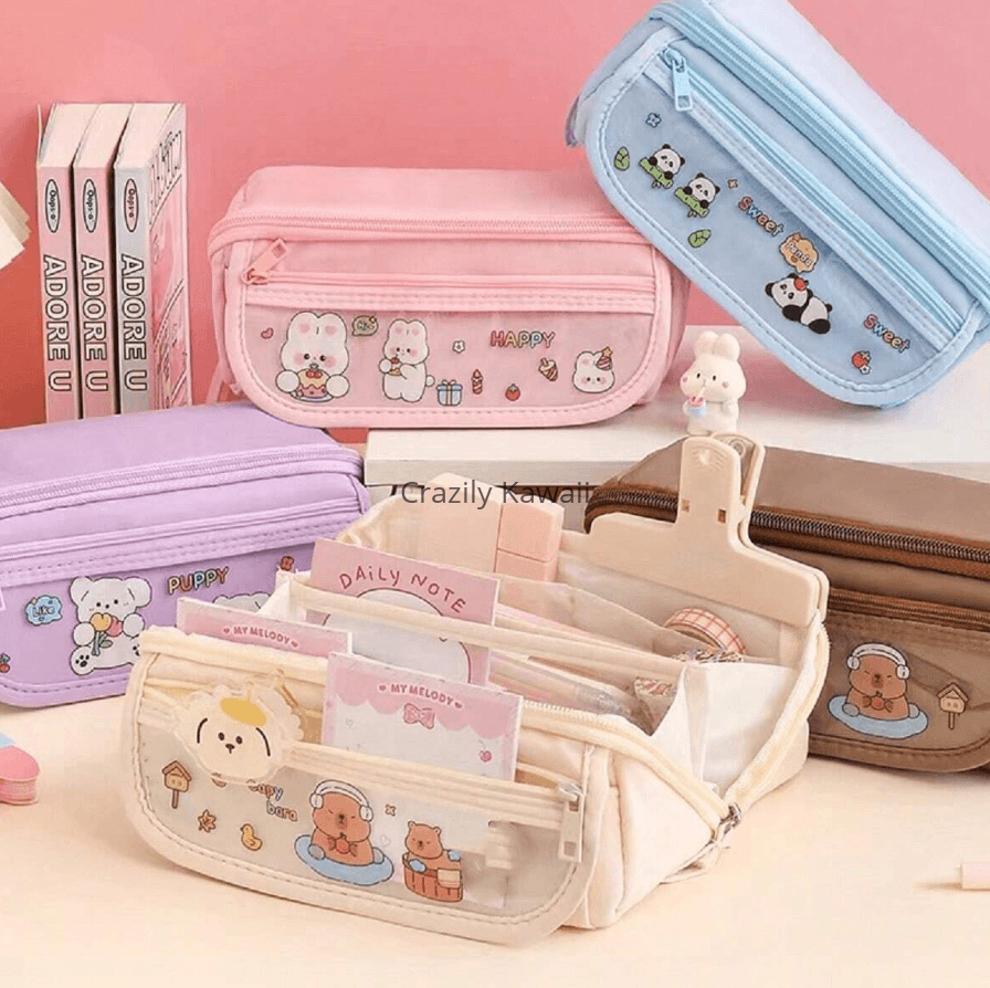 Kawaii/Sanrio Wide Open Zipper Pencil Pouch