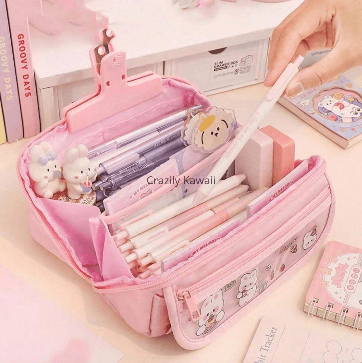 Kawaii/Sanrio Wide Open Zipper Pencil Pouch