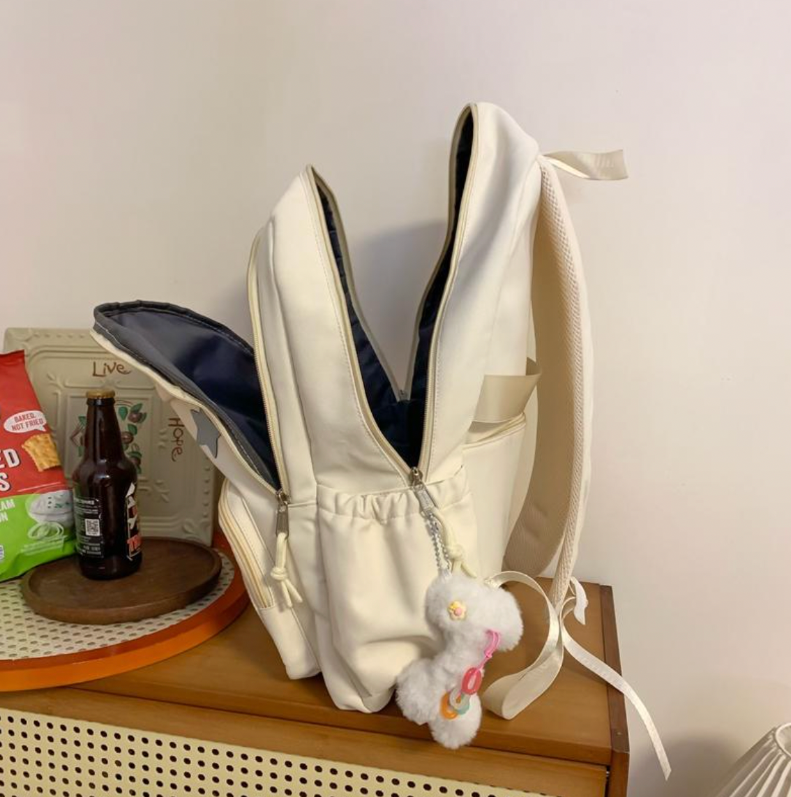 korean School Backpack - Pink