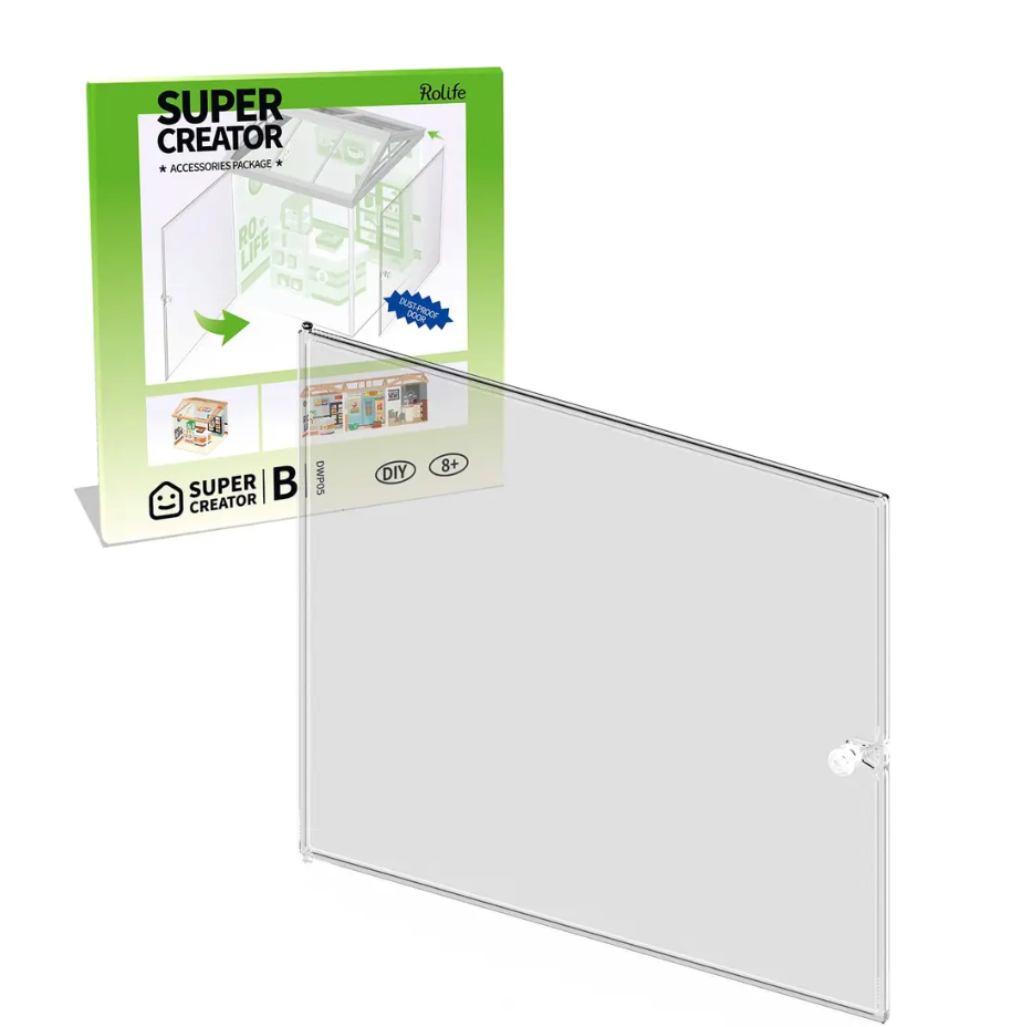 Miniature Korean Bedroom Dollhouse Kit with Roof - With Dust Cover Door