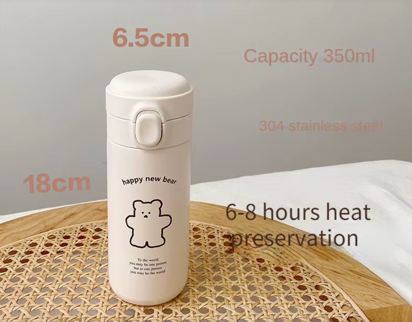 Bear Insulated Water Bottle