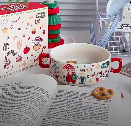 Christmas Doodle Ceramic Bowl - Small