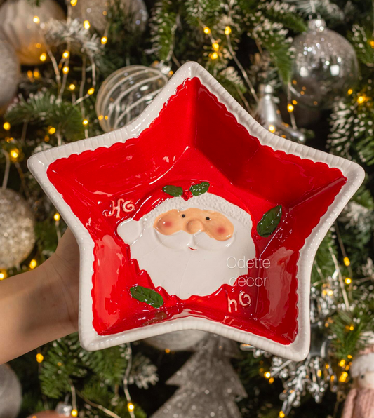 Handcrafted Ceramic Santa Plate