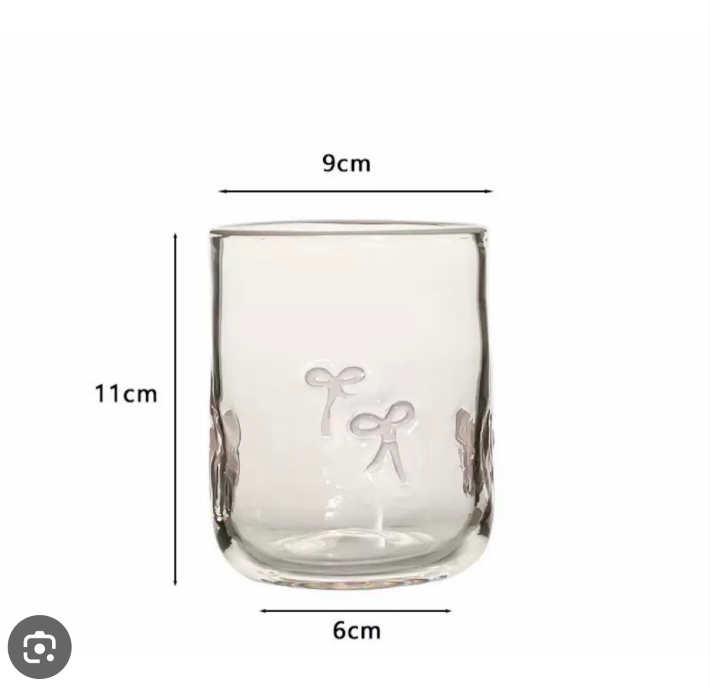 Latte Icon Glass Cup - Factory surplus - White bow